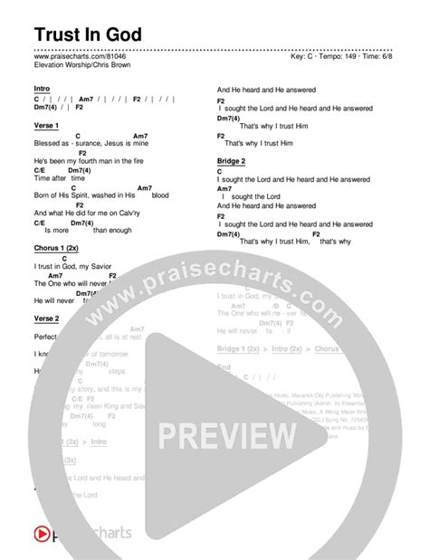 Trust In God Chords PDF (Elevation Worship / Chris Brown) - PraiseCharts