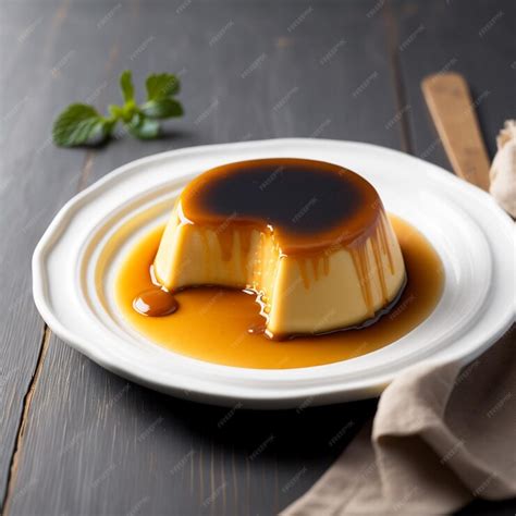 Premium Photo | Flan recipe with caramel sauce illustration images ...