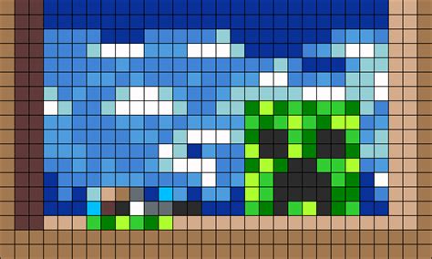 Minecraft Creeper Painting Perler Bead Pattern | Bead Sprites ...