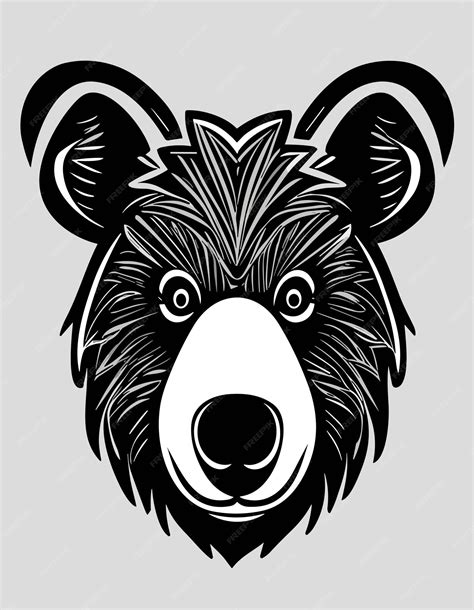 Premium Vector | Cute bear face 2d vector design