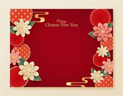 Free Vector | Chinese new year celebration photocall template