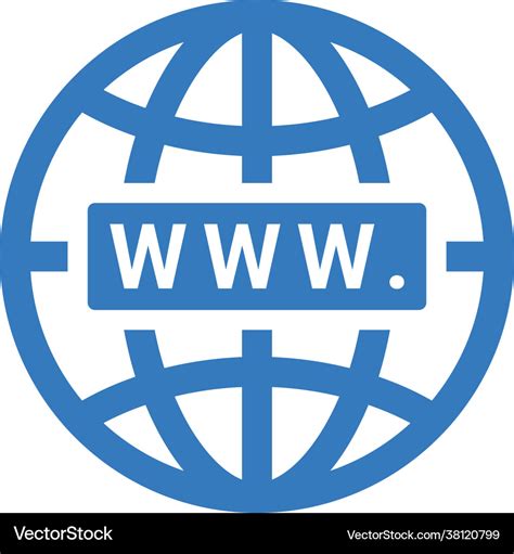 Domain internet web icon blue color Royalty Free Vector