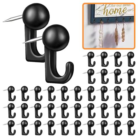 Buy 60 Pieces Push Pin Hooks, Thumbtack Hooks Decorative Thumb Tacks ...