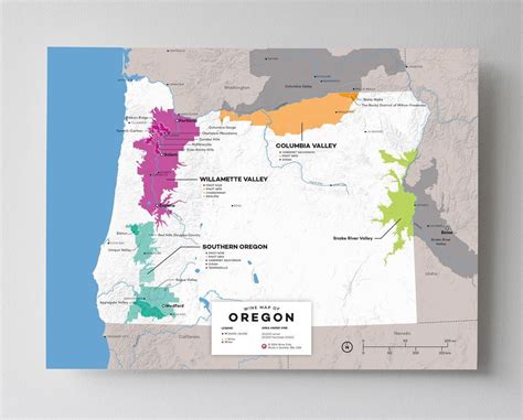 USA: Oregon Wine Map (With images) | Wine map, Oregon wine, Oregon wine ...