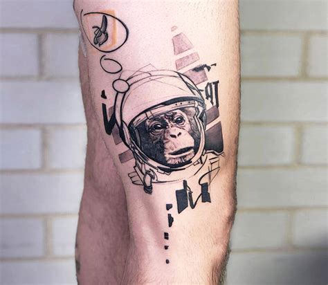 Space monkey tattoo by Artem Koro | Photo 30732