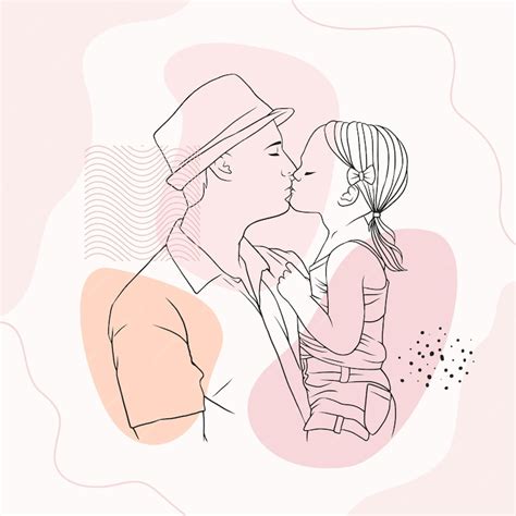 Premium Vector | Father hugging his son for fathers day in line art style j