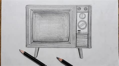 How to draw television step by step for beginners/ Easy TV drawing ...