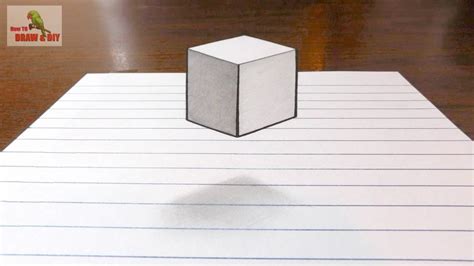 3D Drawing Tutorial How to Draw 3D cube box Easily