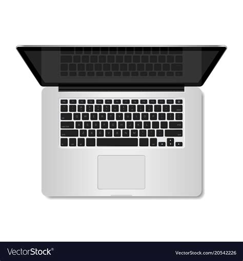 Top view of realistic computer laptop Royalty Free Vector