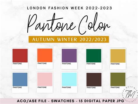 Pantone Color 2022-2023 London Fashion Week Autumn-winter - Etsy