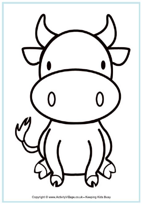 Ox Colouring Page | Farm animal coloring pages, Animal coloring pages ...