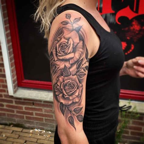 Top 61 Best Rose Sleeve Tattoo Ideas - [2021 Inspiration Guide]