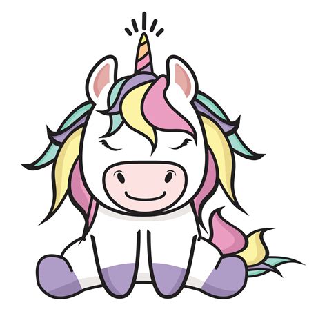 Cute unicorn sitting cartoon vector 8100887 Vector Art at Vecteezy