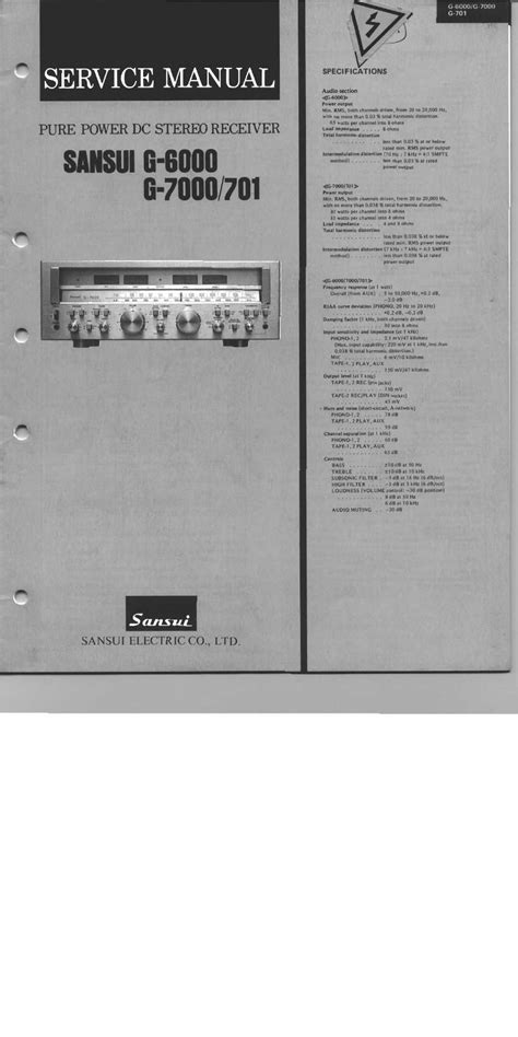 Download "Sansui G 6000 7000 Service Manual" free