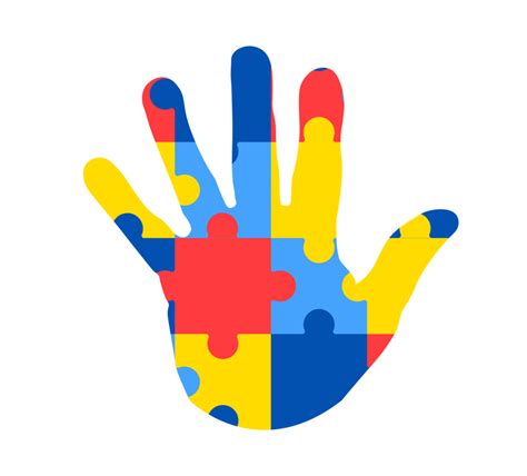 World autism awareness day. Colorful puzzle hand design sign. Symbol of ...