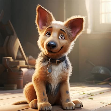 Premium AI Image | a german shepherd puppy disney style