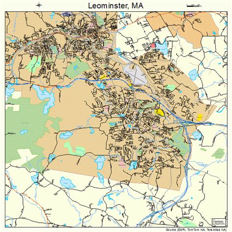 Leominster Massachusetts Street Map 2535075