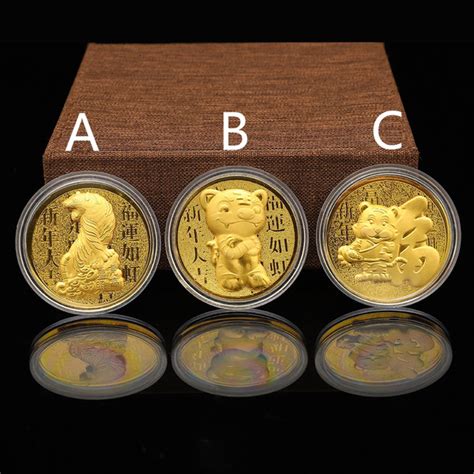 3 Styles Three-dimensional Tiger Replica Commemorative Coins Collection ...