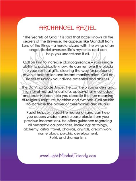 Archangel Raziel card. Printed on 310gsm laminated, linen card stock ...