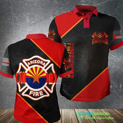 Arizona Fire Department Firefighters Firemen Polo Shirt 3D All Over ...