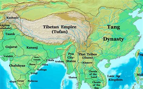 Tang Dynasty Map, China, 700 AD - Nations Online Project