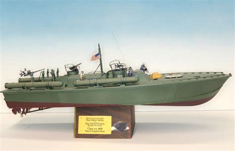 1/48 ELCO Class 103 PT Boat USN Camo Green Paper Model - EcardModels