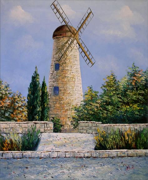 Framed Hand Painted Oil Painting WindMill 20x24in | eBay