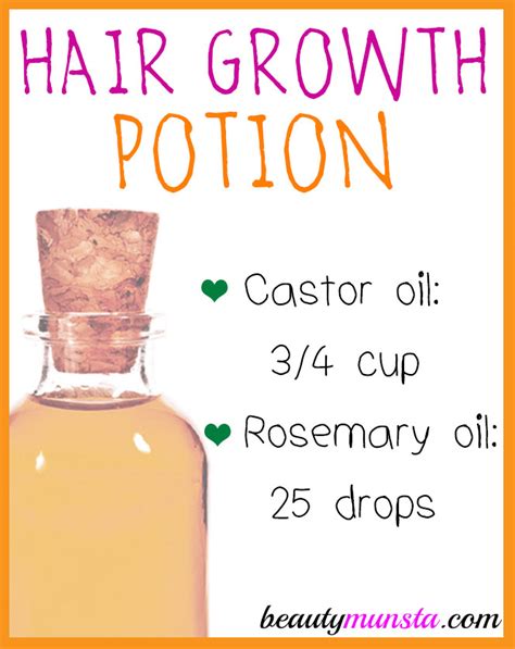 Hair Growth Potion with Castor Oil & Rosemary Oil - Natural Remedy for ...