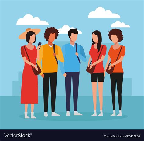 Friends meeting cartoon Royalty Free Vector Image