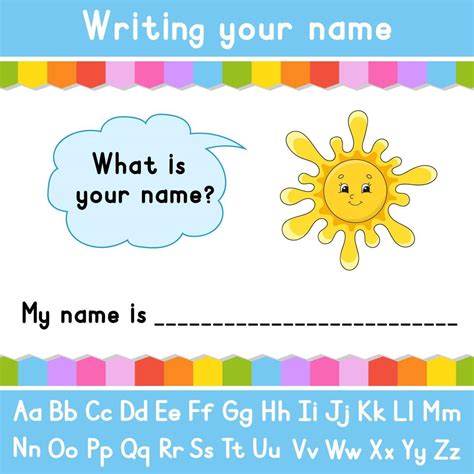 Writing your name. Educational activity worksheet for kids and toddlers ...