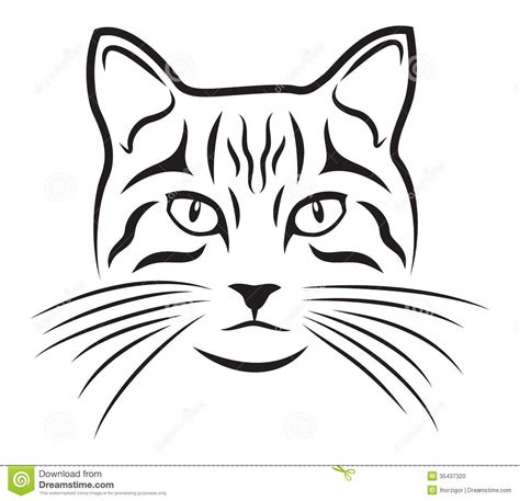 Cat Face Outline Clip Art