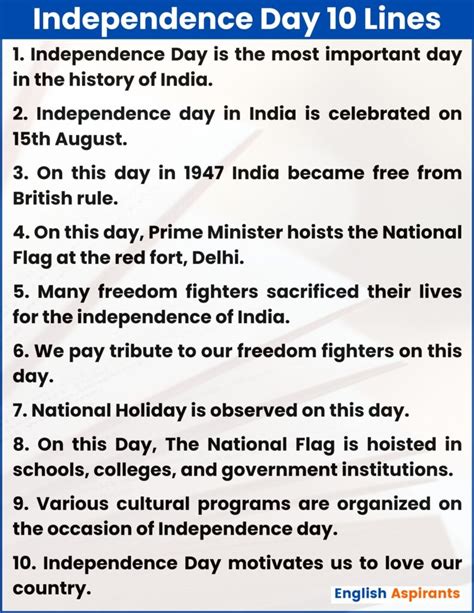 10 Lines on Independence Day of India for Students [2025]