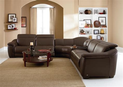 Natuzzi Editions Contemporary Leather Reclining Sectional Sofa ...