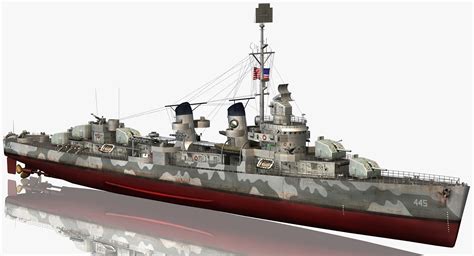 Uss fletcher class destroyer model - TurboSquid 1220940