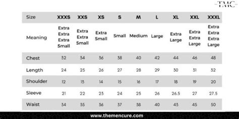 Men's Shirt Size Chart in India 2023