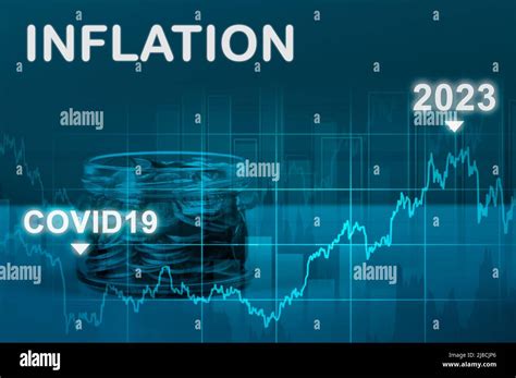 inflation 2022 2023 on dark blue background. economic crisis caused by ...