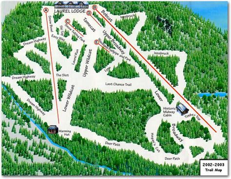 Laurel Mountain Ski Resort Ski Trail Map - Laurel Mountain Ski Resort ...