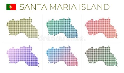 Santa Maria Island Dotted Map Set. Stock Vector - Illustration of ...