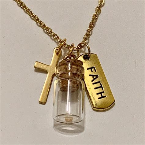 Faith of a Mustard Seed Stackable Charm Pendant Gold or - Etsy