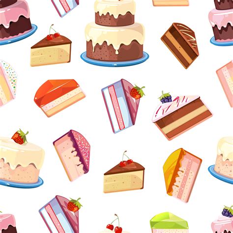 Cake vector seamless background By Microvector | TheHungryJPEG