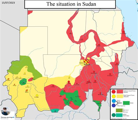 Control Map of Sudan after 3 Months of War (July 2023)