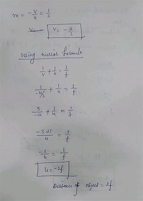 Magnification produced by a convex mirror is 1/3 , then distance of the ...