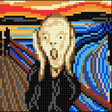 Edvard Munch's The Scream Perler Bead Pixel Pattern - Pixel Art Shop ...