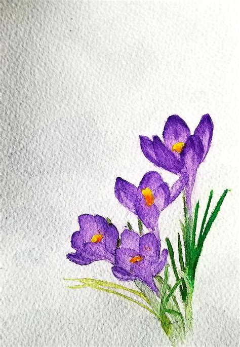 Purple Crocus Painting by Lauri Shaw - Fine Art America