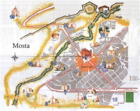 Map of the town of Mosta in Malta. | Malta | Pinterest