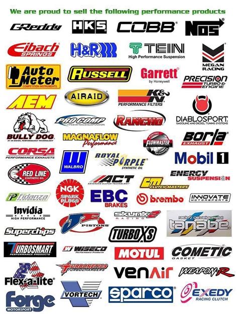 Performance car parts brands #Performance #carparts #brands | Stiker ...