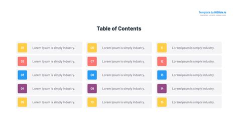 Powerpoint Table Of Contents Template