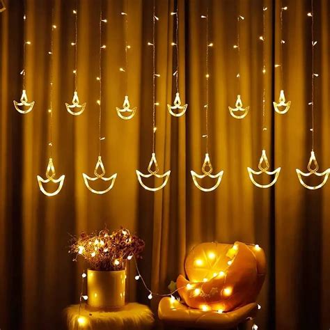 Kepato Diwali String Lights,12 Diya Lights 138 Leds Curtain, 48% OFF