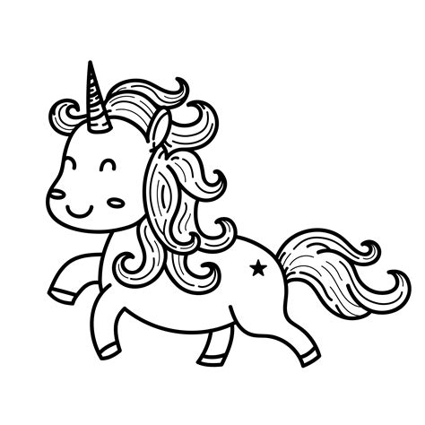 Cute cartoon unicorn doodles.Outline line art cartoon vector ...