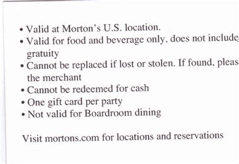 Morton’s The Steakhouse $50 Gift Cards – RonSusser.com